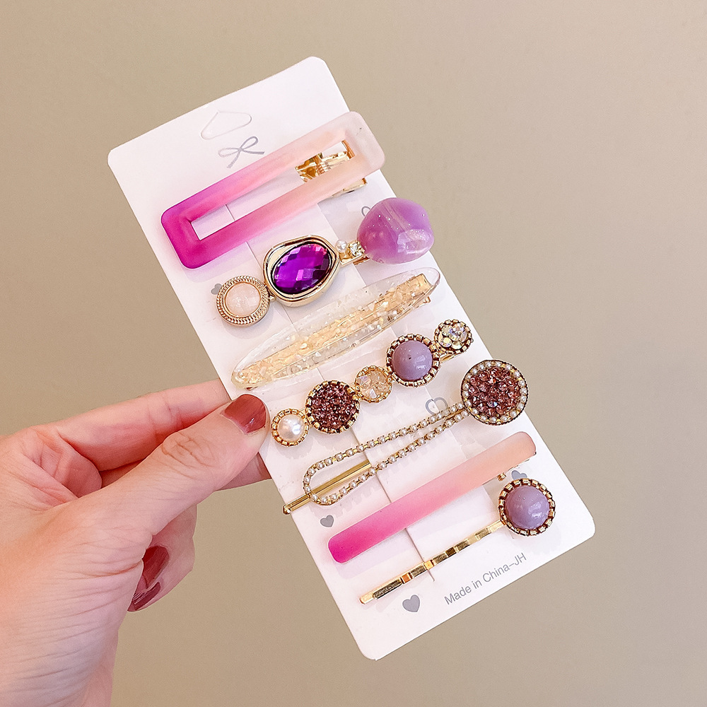 Ensemble de 7 pièces en cristal violet J1-14