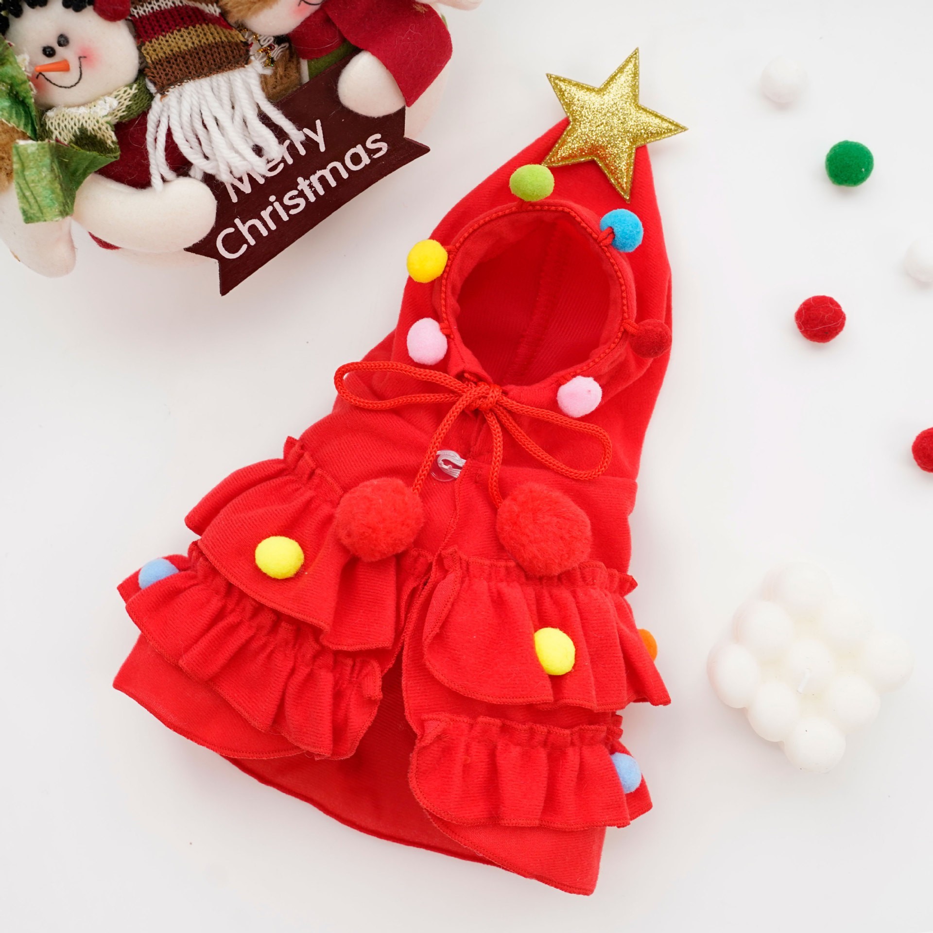 Cape de sapin de Noël rouge