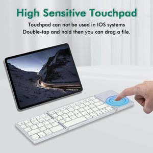 Teclado plegable Ce Rohs, Mini teclado plegable inalámbrico recargable con Bluetooth, teclado Universal para tabletas Android - Product Image 4