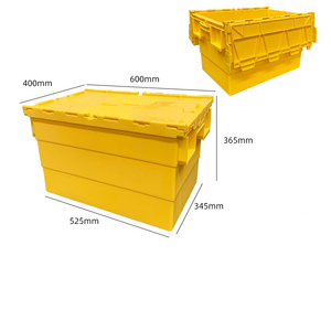 Cajón móvil de plástico PP sólido, tapa adjunta, contenedor logístico apilable con estilo, caja sólida, caja de almacenamiento de envío, uso de rotación - Product Image 4