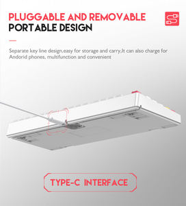 87 tasti NK100 di alluminio della tastiera tastiera wired RGB DYE sub PBT copritasti Tipo c porta personalizzato tastiera meccanica - Product Image 2