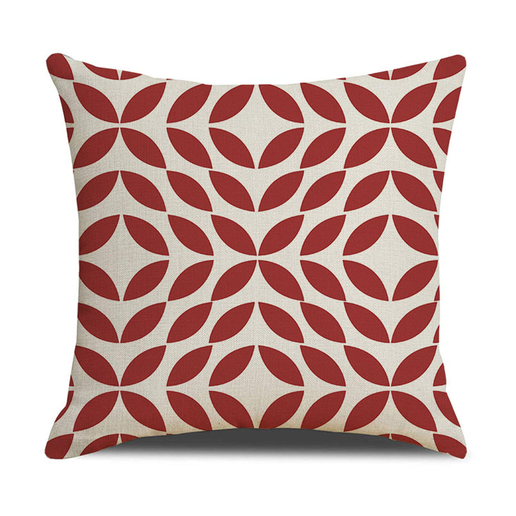 Home Living Room Sofa Cushion Pillowcase Waterproof Antifouling Oilproof Custom Digital Printing Polyester Linen Cushion Cover