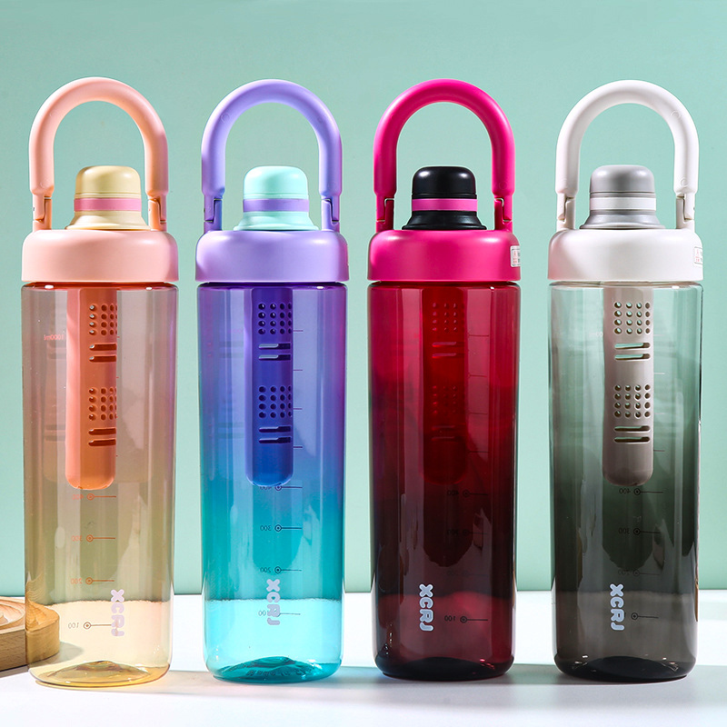 Seaygiftモダン大容量1Lプラスチックジュースドリンクカップ、ティーインフューザー付き夏の新しいグラデーションプラスチックウォーターボトル - Product Image 6