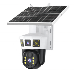 Sim kart GÜNEŞ PANELI çift kamera Lens 3 ekranlar açık 4K 4G ağ kablosuz IP ev güvenlik 4g PTZ güvenlik kamerası - Product Image 1