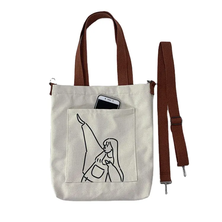 تصميم جديد بيع بالجملة القطن التسوق قماش حمل حقيبة نمط حجم مخصص طوي قماش حقيبة تسوق قابلة لإعادة الاستخدام