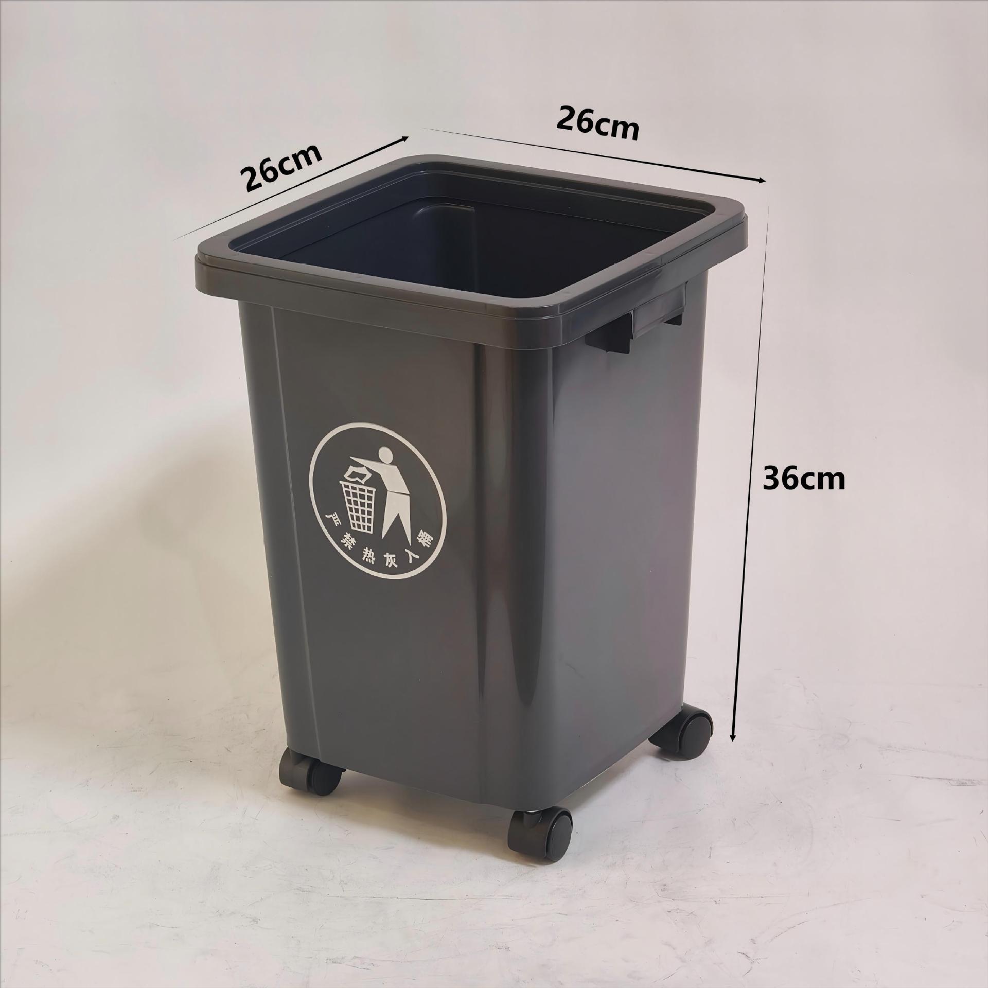 20L carré, sans bouchon, noir/gris (avec roulettes à cadre de pression)