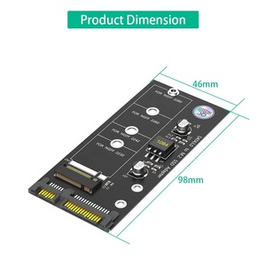 M.2 NGFF ถึง SATA การ์ดอะแดปเตอร์ B Key/B & M Key SSD Converter NGFF M2 ถึง 2.5 นิ้ว SATA III ไดรเวอร์ (ไม่ใช่สําหรับ M.2 NVME) - Product Image 3