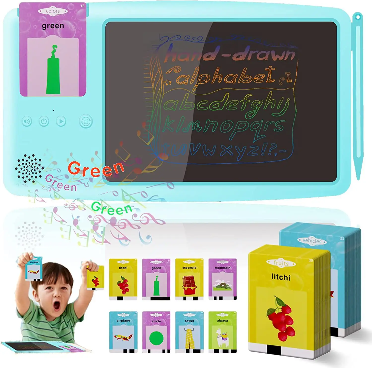Tablet, máquina de cartão de crianças, tablet escrita à mão, dois em um, educação precoce, quebra-cabeça, aperfeiçoamento, lcd, tablet para escrita
