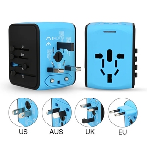 3 USB 1 tip-c portu ile evrensel seyahat adaptörü abd ab İngiltere AU tak cep telefonu duvar şarj hızlı şarj blok şarj - Product Image 3