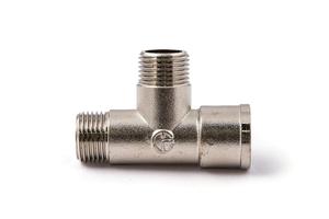 天然气管件专用F型热水器铜三通阀，单点二接口