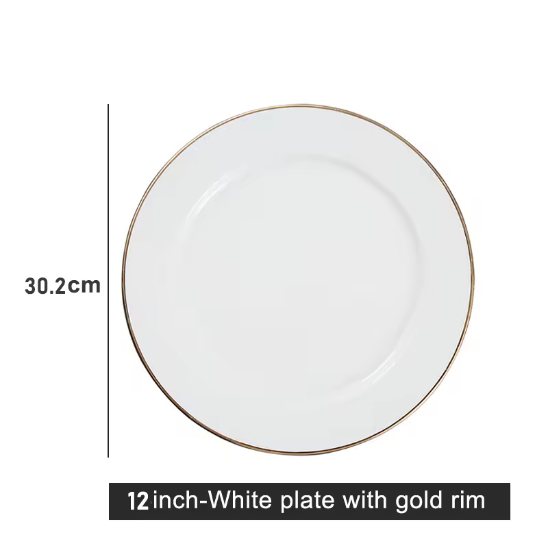 Assiette blanche de 12 pouces