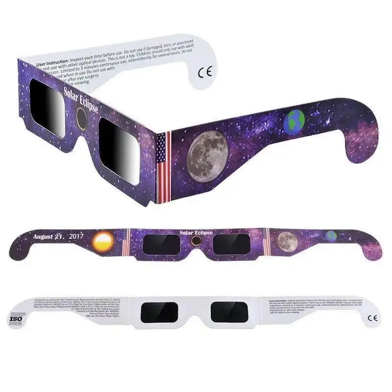 نظارات احتباس شمسي 2024 مصرحة بشهادة Iso تصميم حسب الطلب نظارات ورقية لعرض الحجب ثلاثية الأبعاد