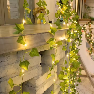 IP65 LED Dây đèn sân vườn 10m dòng cổ tích màu xanh lá cây lá vòng hoa phong cách trong nhà ngoài trời sử dụng màu trắng ấm áp trang trí ánh sáng - Product Image 1