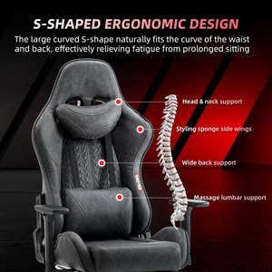 Gray Leather Make Kursi Permainan Reclining Game Chair Comfortable and Economical <strong>Computer</strong> Chair Office Chair with Footrest - Product Image 5