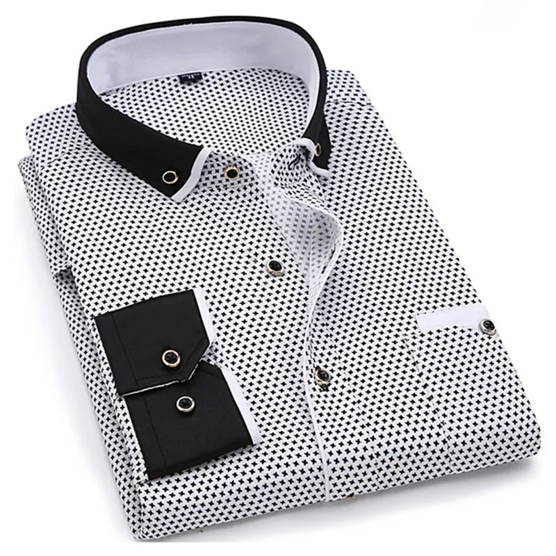 Camisa ajustada a la moda para hombre, informal, de manga larga, estampado sólido, técnica lavada, marca personalizada, ropa para hombre para eventos sociales