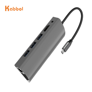 CE FCC Rohs列出9合1 USB C集线器3.0型C 3.1 4端口多分离器适配器OTG用于PC电脑配件 - Product Image 3