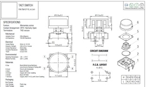 SC203 Tact <strong>Switch</strong> Button for <strong>12X12</strong> THD or Smd <strong>Switch</strong> with 3.8X3.8mm square Stem - Product Image 3
