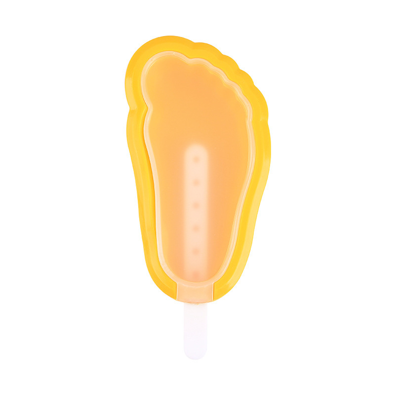 En forme de pied jaune