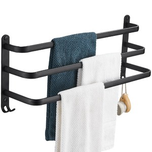 <strong>Towel</strong> Rack Without Punching Single Layer and Double Layer <strong>Towels</strong> European Style Bathroom <strong>Towel</strong> Ring - Product Image 1