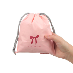 定制带拉绳闭合CPE LDPE塑料袋带棉绳拉绳包装塑料袋 - Product Image 5