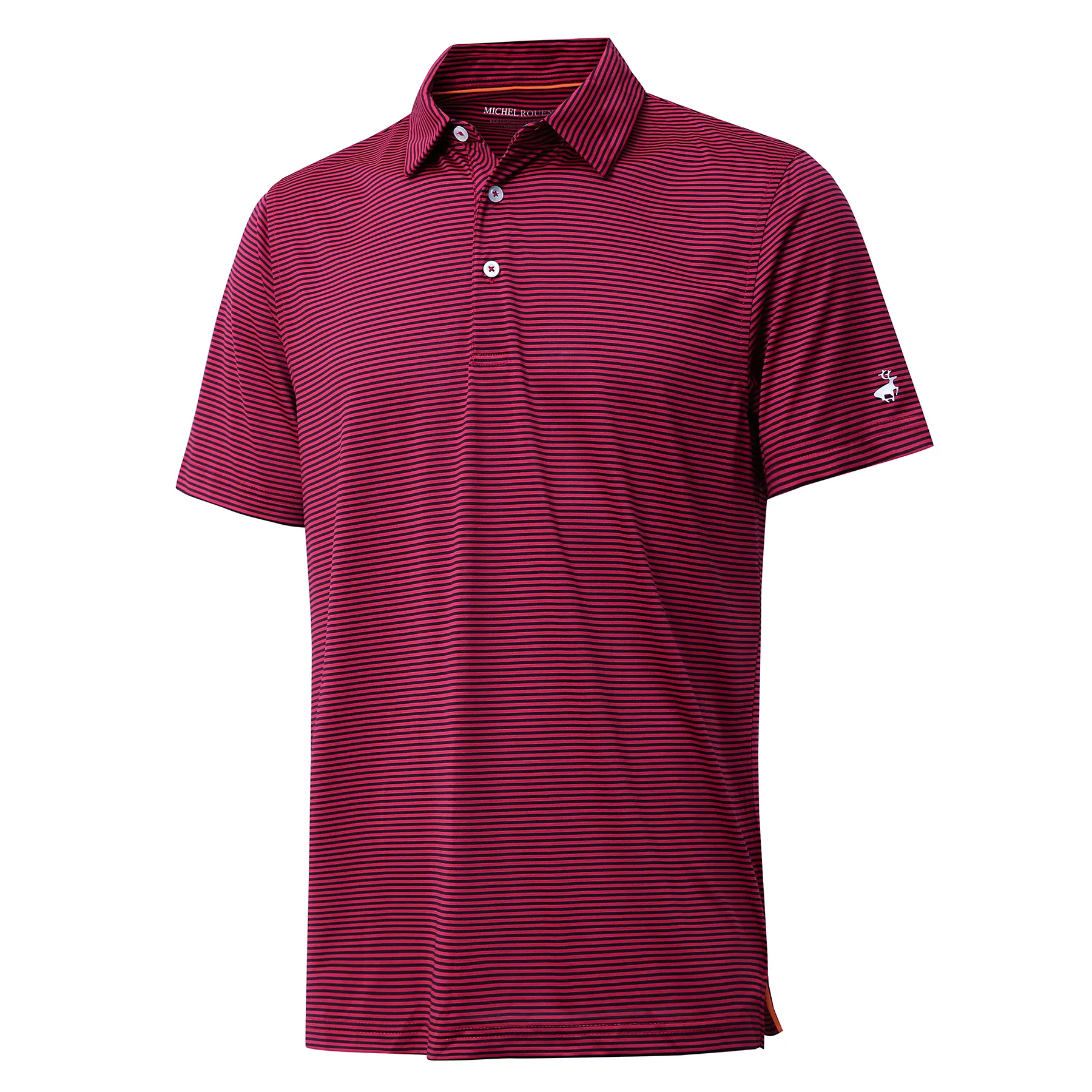Polo Golf Shirt Factory in China Manufacturers Performance Short Sleeve Golf Micro Stripes Men Casual OEM Service Jersey Fabric
