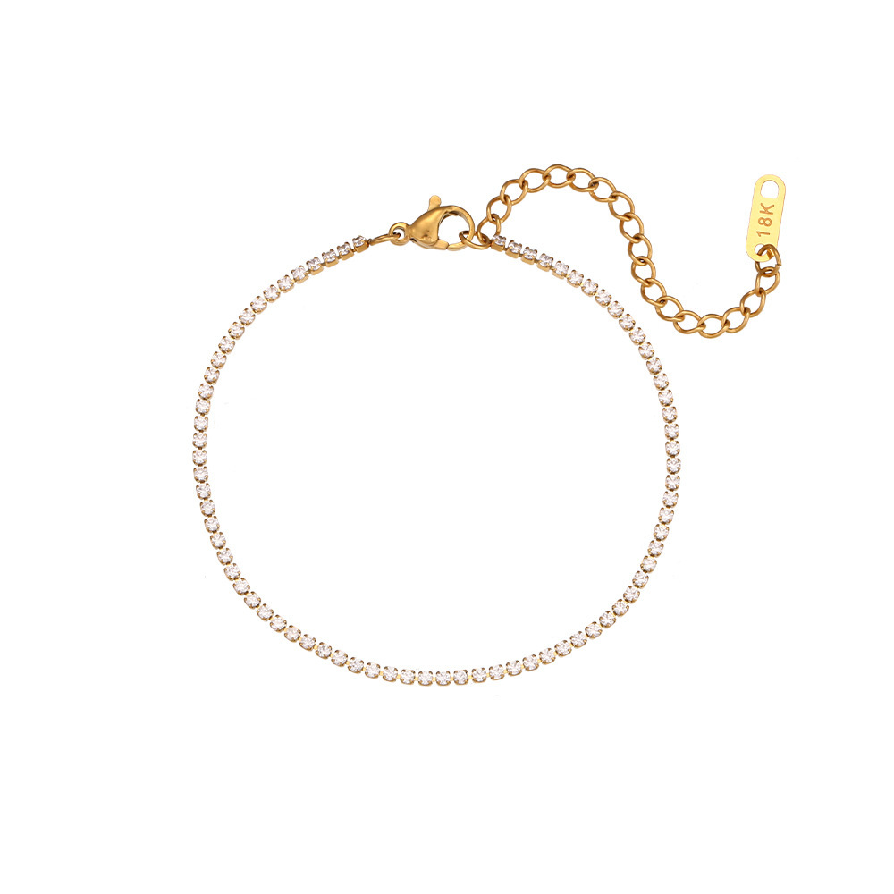 Bracelet 2mm Thickness 16cm+5cm Length - Gold Color