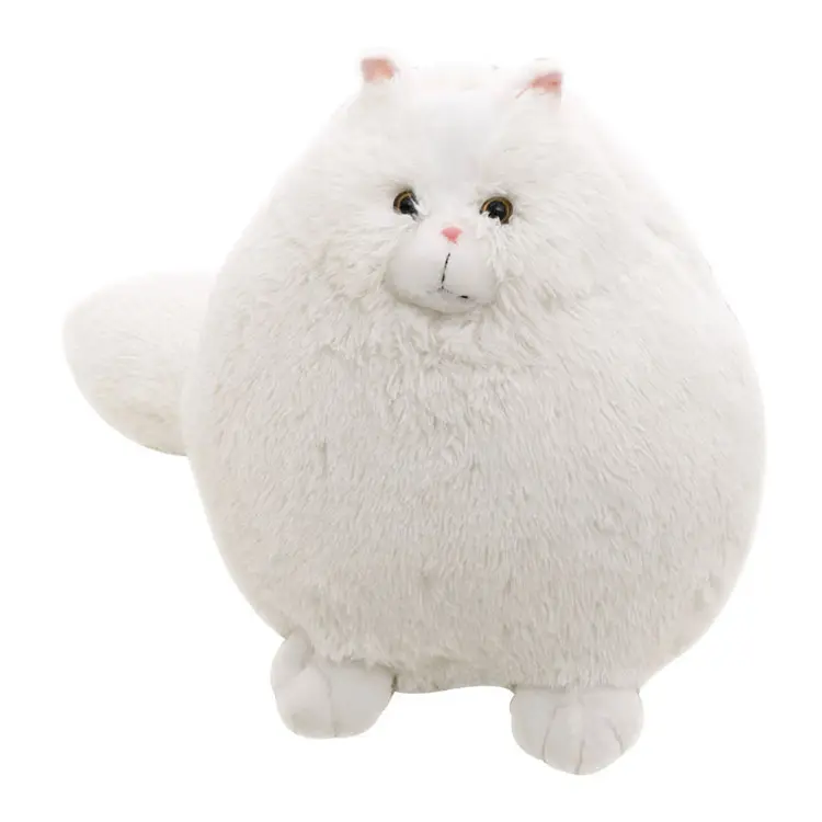 סיטונאי סימולציה שומן זול בעלי החיים 12 אינץ לבן ארוך זנב בפלאש פרסית חתולים