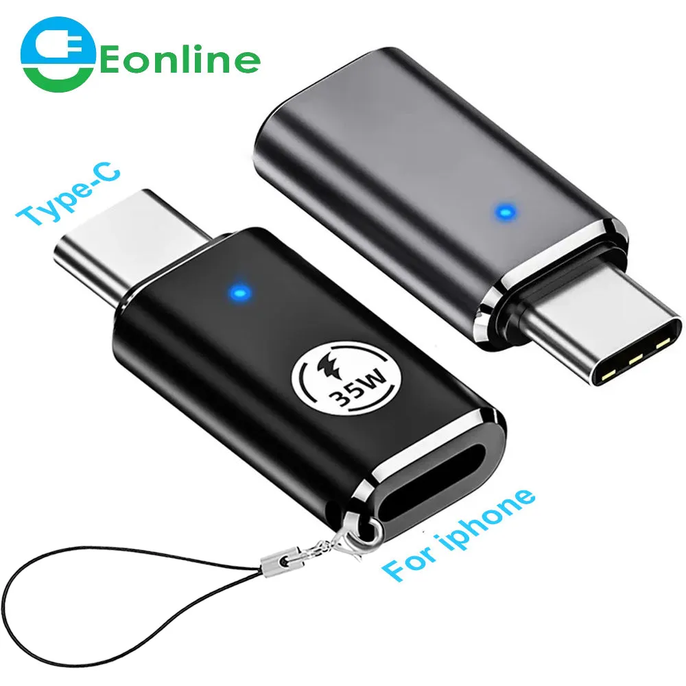Eonline LED PD 35 W OTG USB C zu iPhone Adapter schnelles Aufladen für iOS männlich zu Typ C weiblich Konverter für iPhone 15 Serie iPad