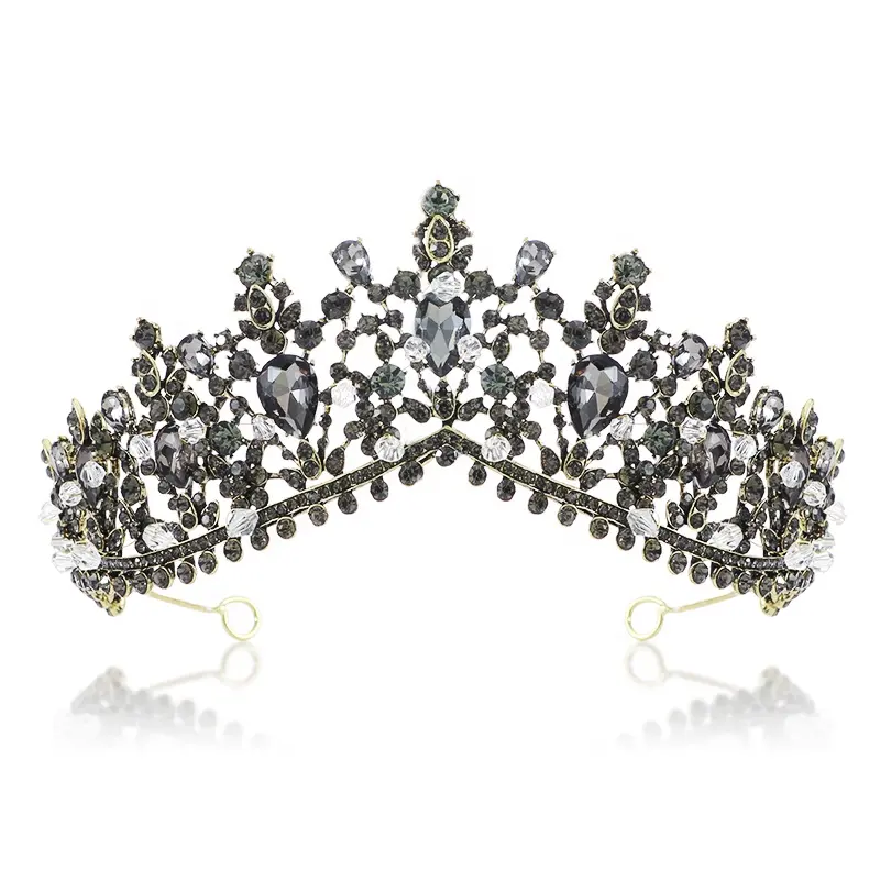 Tiara de strass e cabelo de noiva, retrô, de alta qualidade