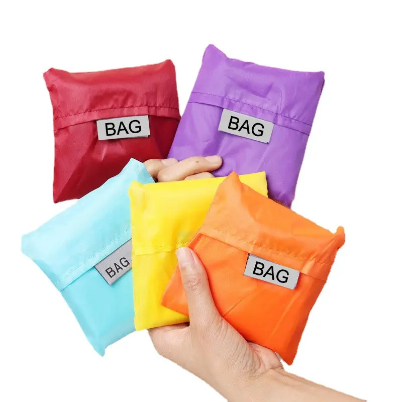 ร้อนขายโพลีเอสเตอร์พับถุงช้อปปิ้งรีไซเคิลเป็นมิตรกับสิ่งแวดล้อมร้านขายของชำถุงช้อปปิ้งนำมาใช้ใหม่