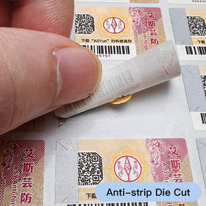 Custom Design Printing Security Adhesive Scratch Off Sticker Labels with UV Fiber Paper Anti-fake QR <strong>Code</strong> <strong>Verification</strong> System - Product Image 5