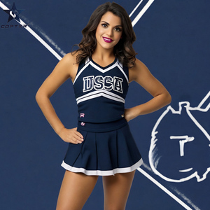 Özelleştirilmiş tasarım gümüş kırmızı amigo kıyafet pembe üniforma süblimasyon kolsuz Cheer amigo üniforma - Product Image 5