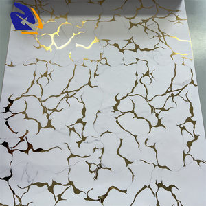 <span class=keywords><strong>2025</strong></span>防刮擦UV涂层镀金聚酯薄膜3D金属设计PETG薄膜，用于内部聚氨酯层压装饰墙板