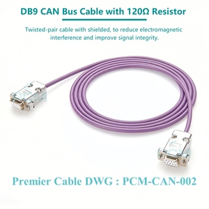 Câble de contrôleur de bus CAN D-Sub DB9 CAN-High CAN-Low avec 2x120 Ohm Terminator Resistor Automation Vehicle <span class=keywords><strong>Data</strong></span> Logger Testing - Product Image 4