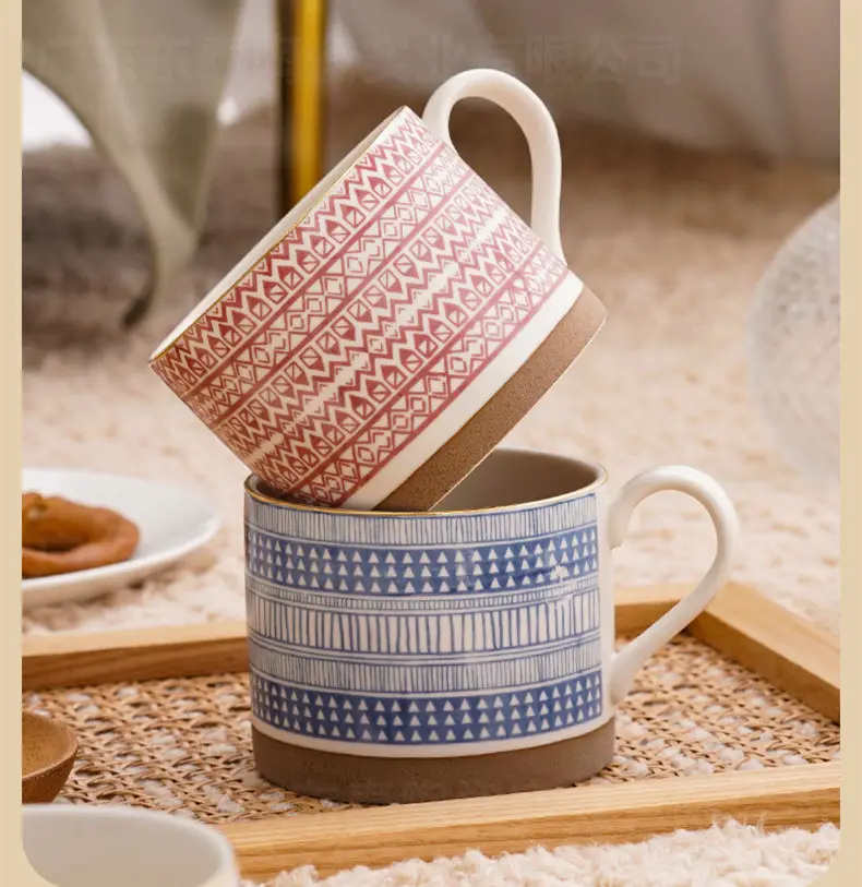 Venta al por mayor de estilo nórdico personalizado bebida té taza de café de viaje taza de café de cerámica