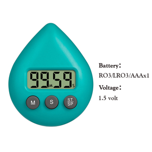 Piccola cucina a forma di goccia d'acqua e studio LCD digitale conto alla rovescia novità rotonda allarme in plastica per uso quotidiano per cucinare la doccia - Product Image 5