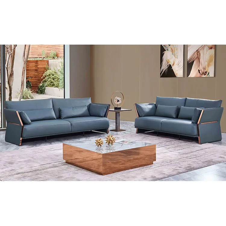 Kf Casa mobilyacılar sağlam ahşap kanepe ev 1 + 2 + 3 kişilik Modern kesit kanepe oturma odası deri kanepe mobilya