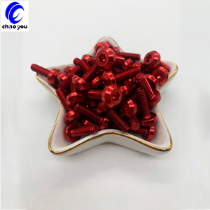 Kırmızı yanmış titanyum cıvata motosiklet modifiye flanş vidalar M6 YZF-R1 R3 R6 R15 03 titanyum Hex vidalar motosikletler için - Product Image 1