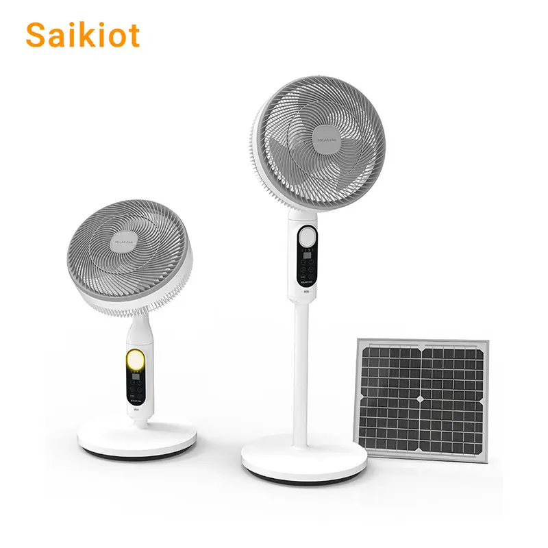 Ventiladores solares recargables Saikiot, ventilador de camping con energía Solar plegable de 30W con Panel, batería de litio, ventilador Solar eléctrico de invernadero