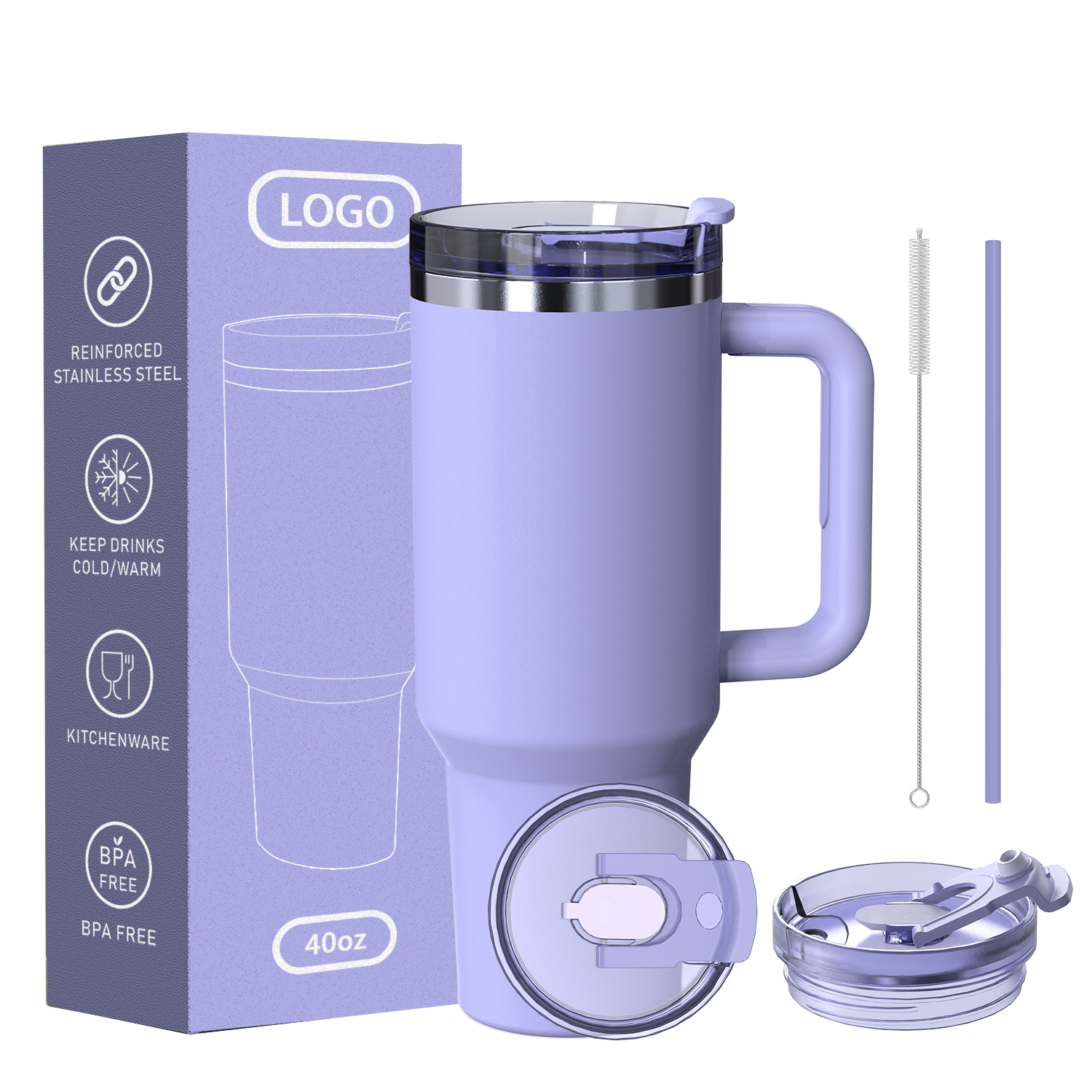 40oz tumbler with patent lid
