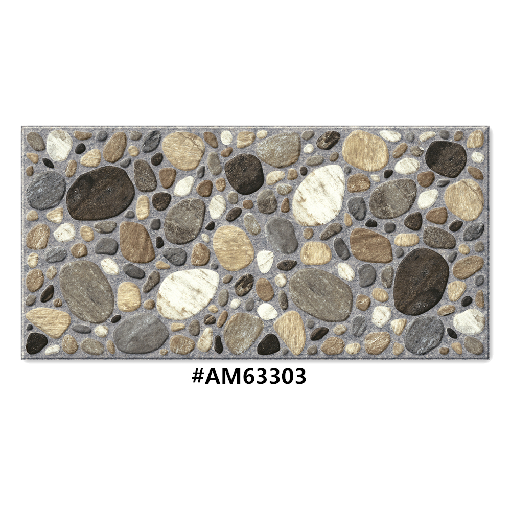 China Matte surface 3D Glazed Natural Stone Pebble Ceramic Floor tile 300x600mm/12"x24"