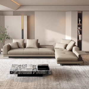 İtalyan tarzı Minimalist Connelly hakiki deri düz sıra kanepe High-End ışık lüks zaman Mao masa oturma odası artırmak