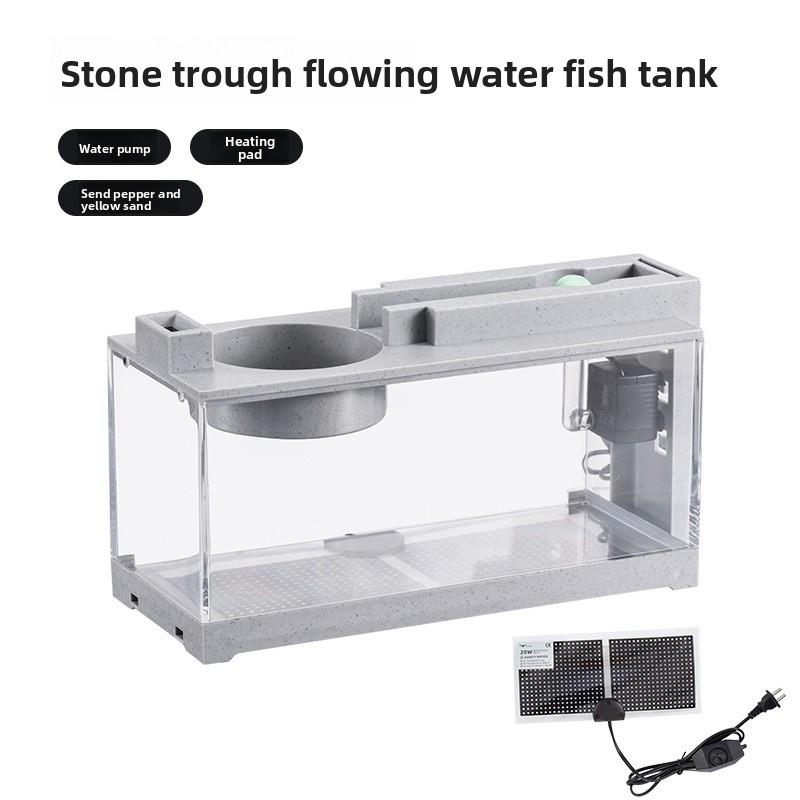 04-Stone tank fish tank-water pump heating pad