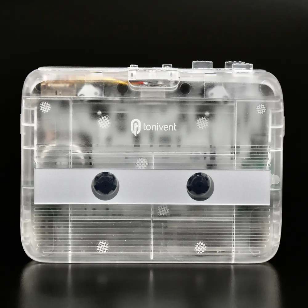 Reproductores de grabadoras de casete de Radio transparentes de Venta caliente con casete USB a MP3 para regalo de Navidad