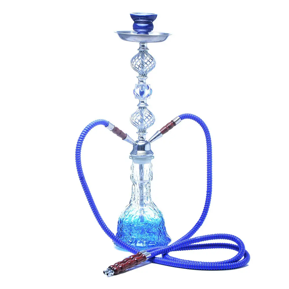 Narguilé árabe tubo duplo conjunto grande tamanho narguilé pote decorativo 2 Mangueiras De Vidro Base De Fumar Ferramenta Hookah Chicha Pipes Shisha Set