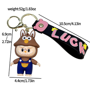 พวงกุญแจยางนิ่มดีไซน์อะนิเมะ labubu พวงกุญแจ3D พีวีซีสำหรับเป็นของขวัญ - Product Image 3
