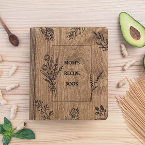 Personalized Cook <strong>Book</strong> Wooden Note <strong>Book</strong> Chef Custom Journal Recipe <strong>Book</strong> - Product Image 6