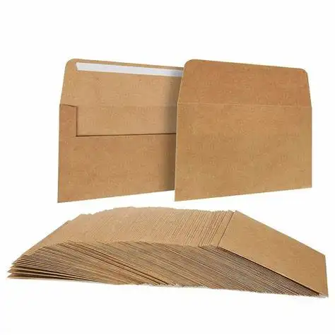 Papier personnalisé et enveloppes emballage brun DL enveloppes longues enveloppes cadeaux pour cartes d'invitation de mariage