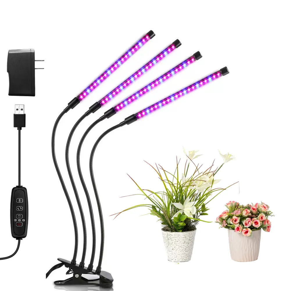 LED portatile coltiva la luce a 360 gradi per piante da interno colore rosso blu viola oscuramento e temporizzazione a spettro completo per la crescita delle piante