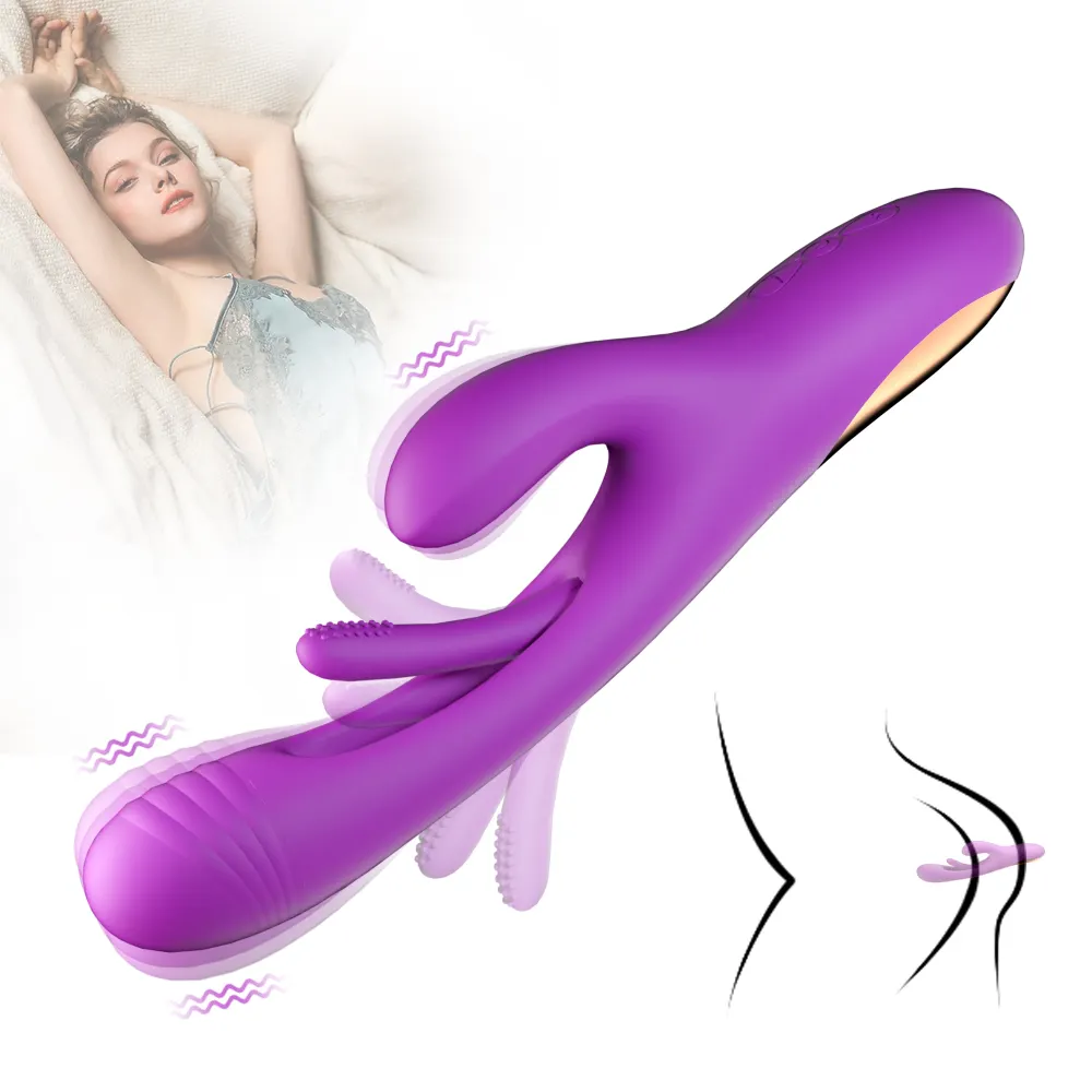 Vibromasseur lapin pour femmes 3 en 1 baguette puissante pour tapoter le clitoris insérer stimulus vaginal g-spot sex toys masseur